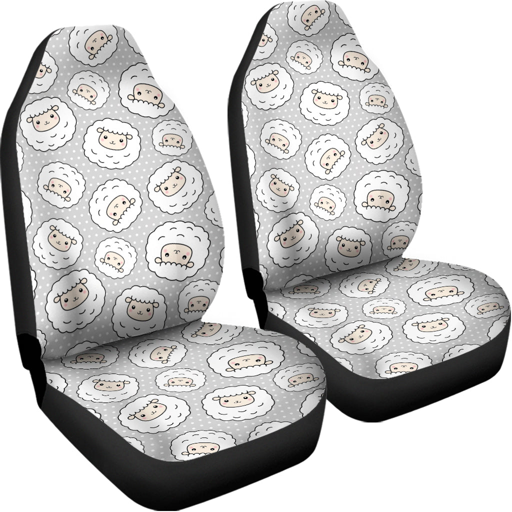 Kawaii Sheep Pattern Print Universal Fit Car Seat Covers