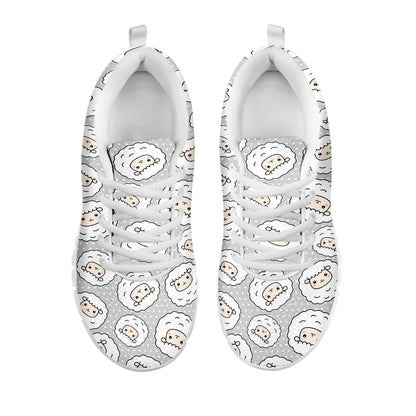 Kawaii Sheep Pattern Print White Sneakers