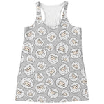 Kawaii Sheep Pattern Print Women's Racerback Tank Top