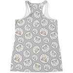 Kawaii Sheep Pattern Print Women's Racerback Tank Top