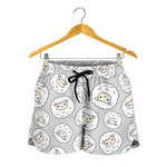Kawaii Sheep Pattern Print Women's Shorts