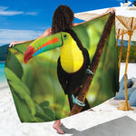 Keel-Billed Toucan Print Beach Sarong Wrap