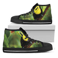 Keel-Billed Toucan Print Black High Top Sneakers