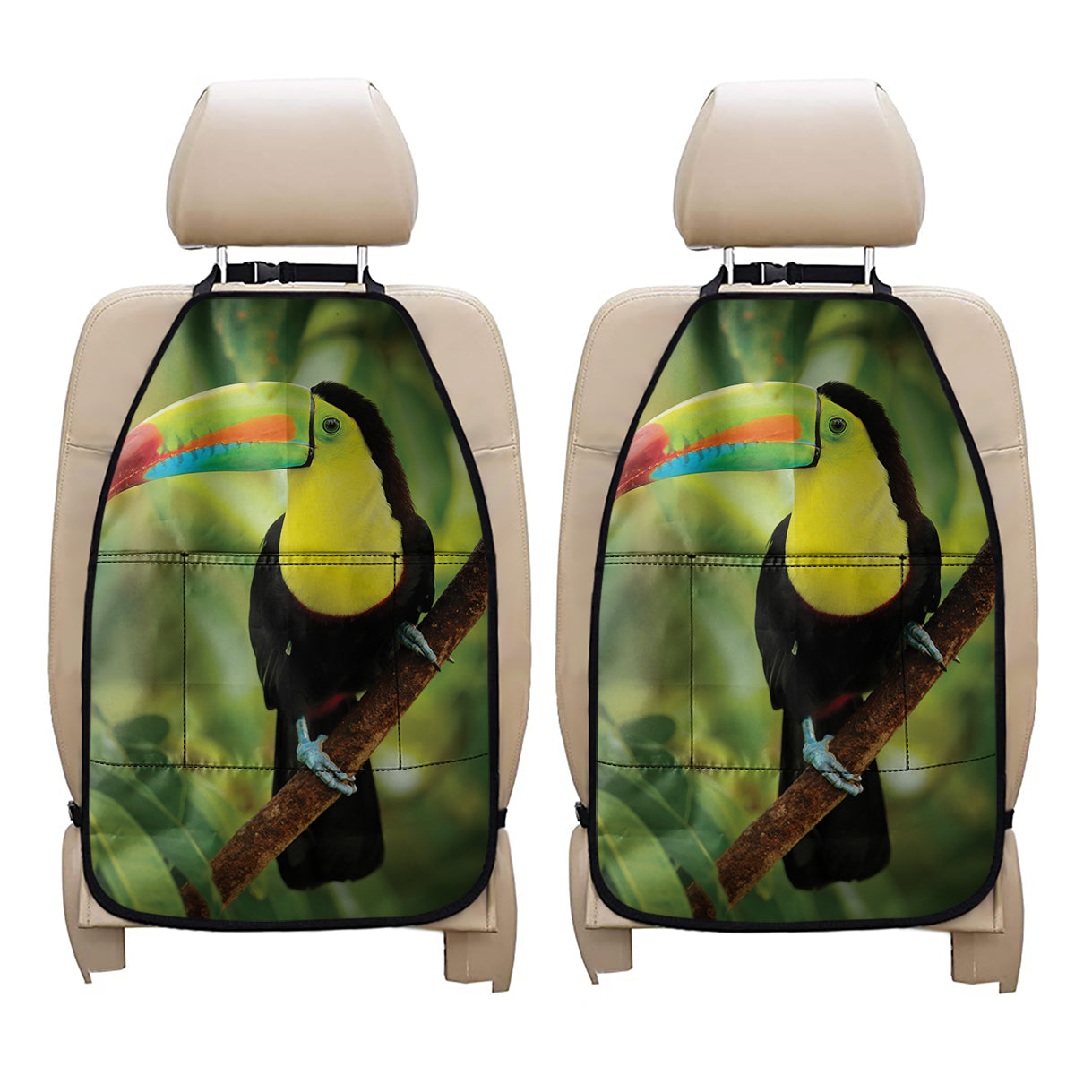 Keel-Billed Toucan Print Car Seat Organizers