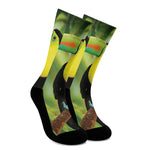 Keel-Billed Toucan Print Crew Socks