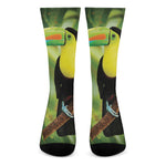 Keel-Billed Toucan Print Crew Socks