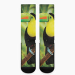 Keel-Billed Toucan Print Crew Socks