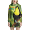 Keel-Billed Toucan Print Pullover Hoodie Dress