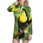 Keel-Billed Toucan Print Hoodie Dress