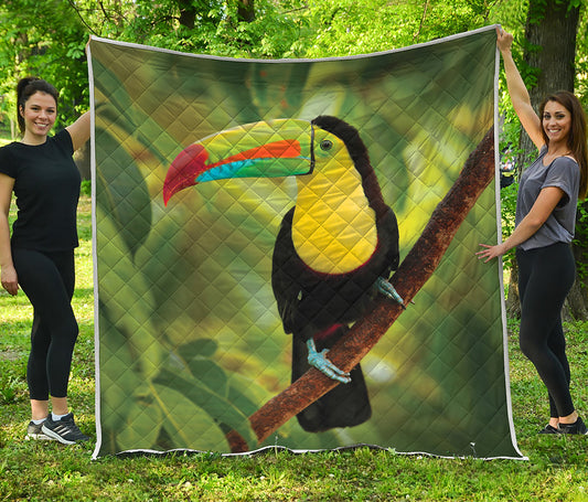 Keel-Billed Toucan Print Quilt