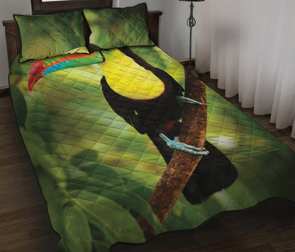 Keel-Billed Toucan Print Quilt Bed Set