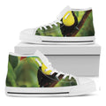 Keel-Billed Toucan Print White High Top Sneakers