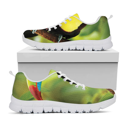 Keel-Billed Toucan Print White Sneakers