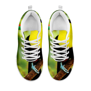 Keel-Billed Toucan Print White Sneakers