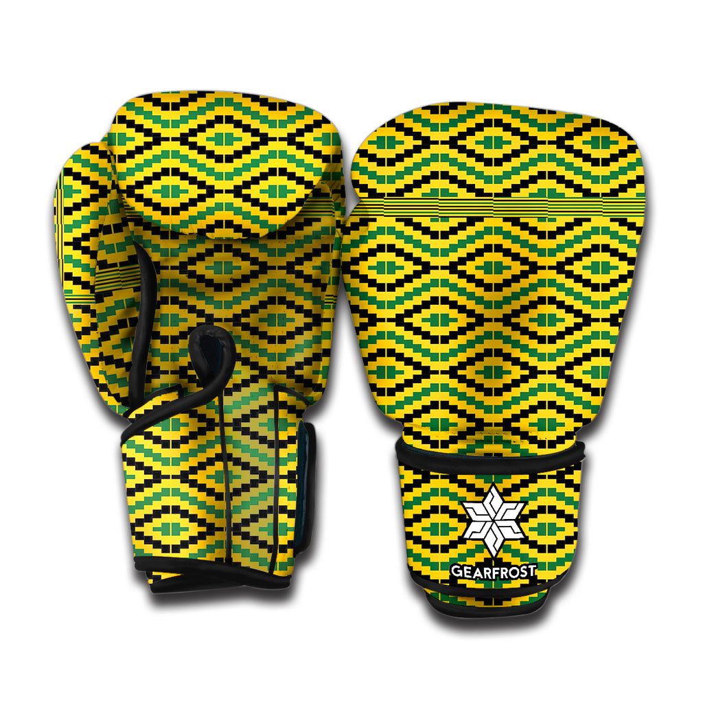 Kente African Pattern Print Boxing Gloves