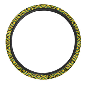 Kente African Pattern Print Car Steering Wheel Cover