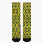 Kente African Pattern Print Crew Socks