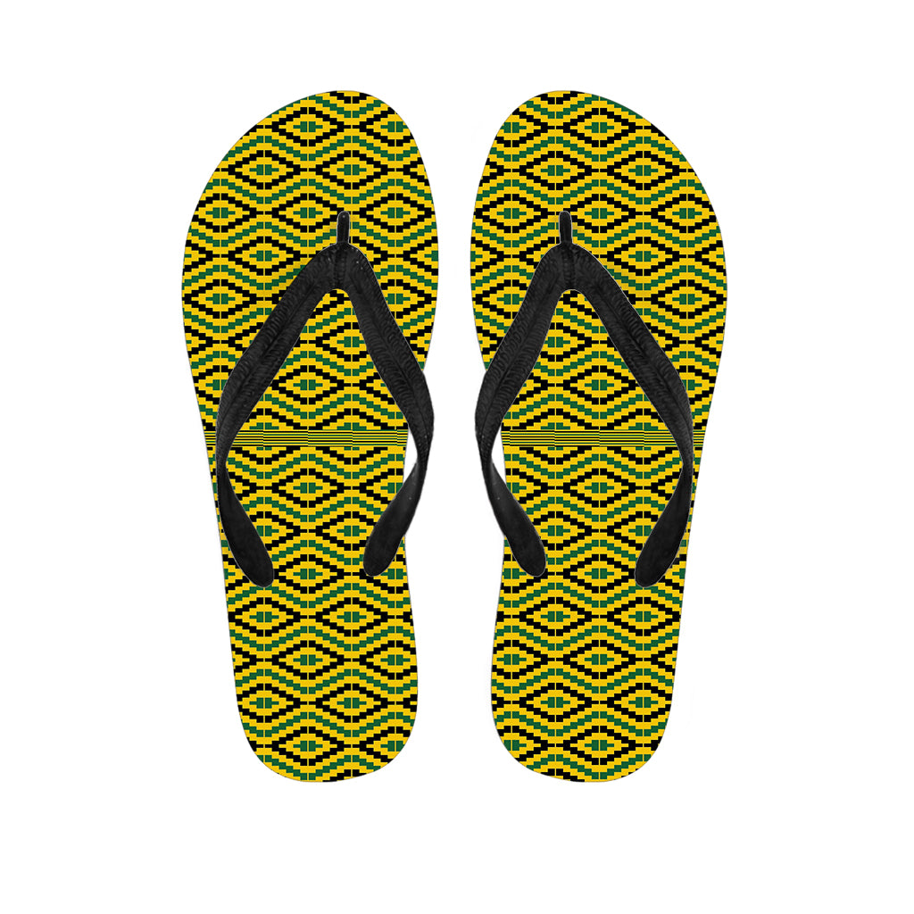 Kente African Pattern Print Flip Flops