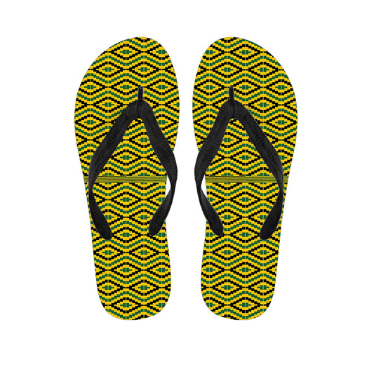 Kente African Pattern Print Flip Flops