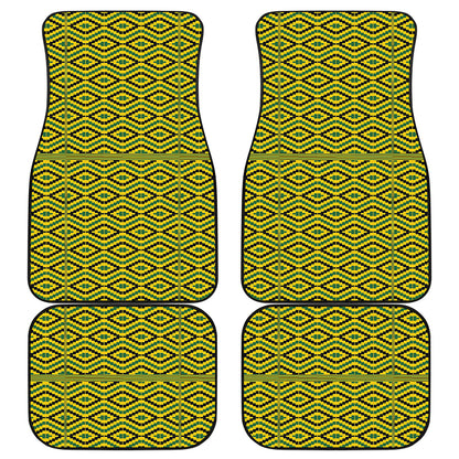 Kente African Pattern Print Front and Back Car Floor Mats
