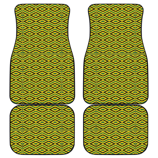 Kente African Pattern Print Front and Back Car Floor Mats