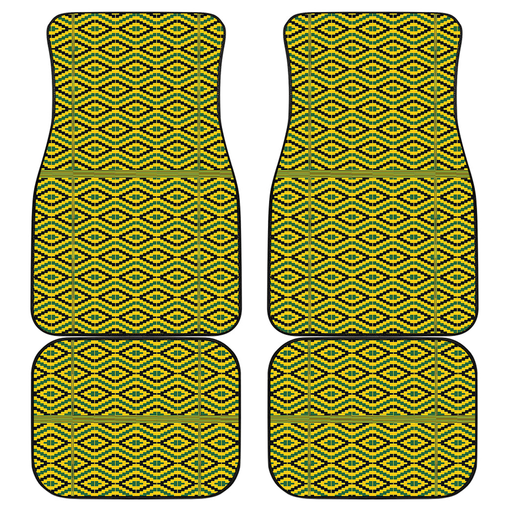 Kente African Pattern Print Front and Back Car Floor Mats