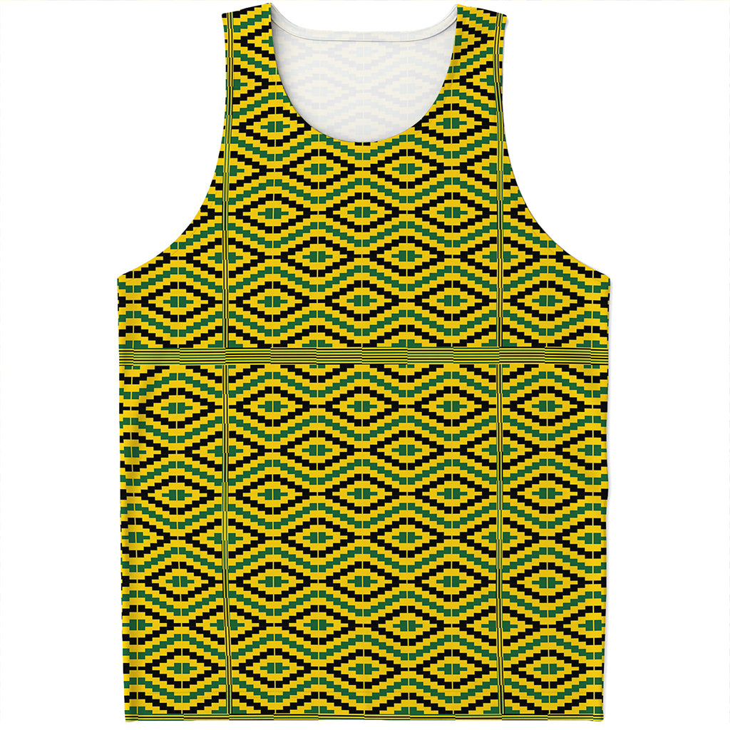 Kente African Pattern Print Men's Tank Top