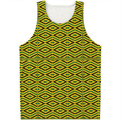 Kente African Pattern Print Men's Tank Top