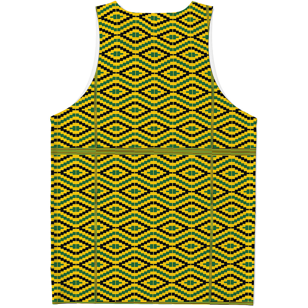 Kente African Pattern Print Men's Tank Top