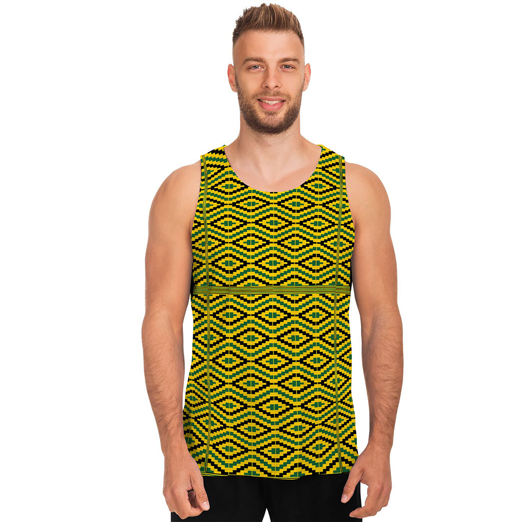 Kente African Pattern Print Men's Tank Top