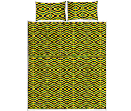 Kente African Pattern Print Quilt Bed Set