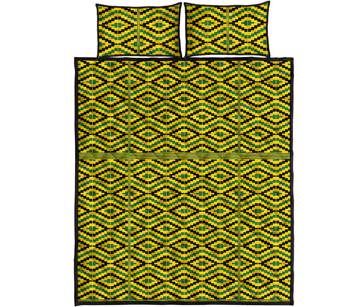 Kente African Pattern Print Quilt Bed Set