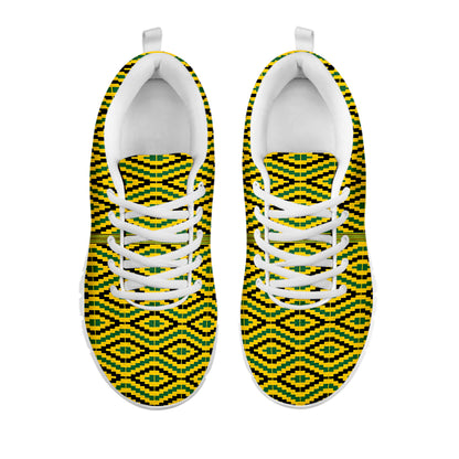 Kente African Pattern Print White Sneakers