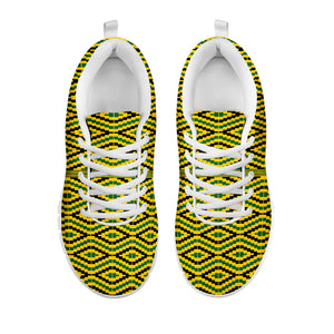 Kente African Pattern Print White Sneakers