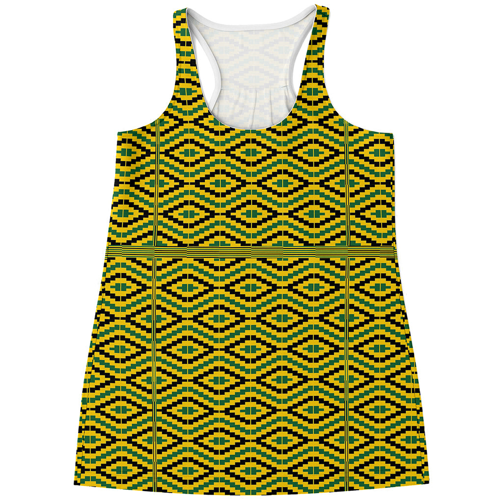 Kente African Pattern Print Women's Racerback Tank Top