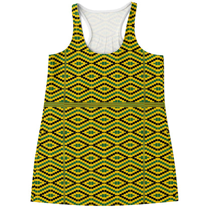 Kente African Pattern Print Women's Racerback Tank Top