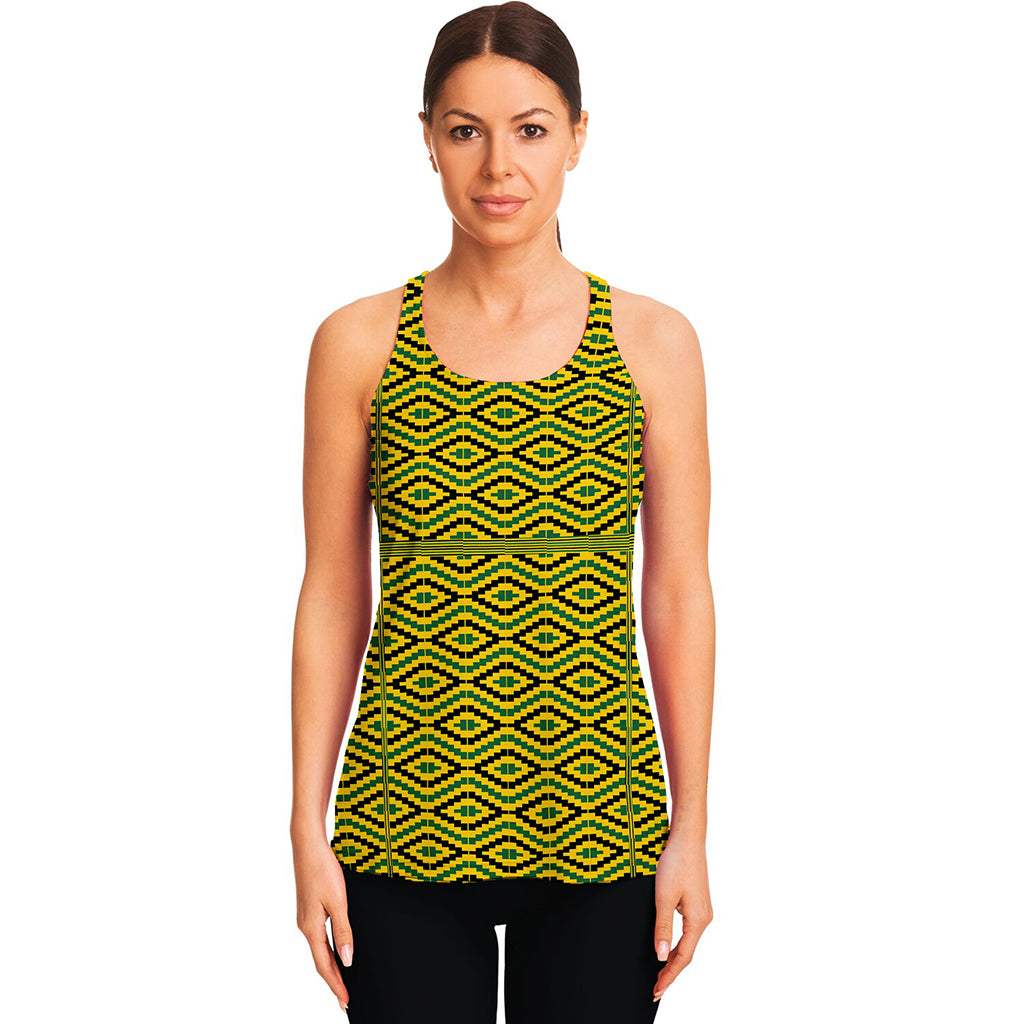Kente African Pattern Print Women's Racerback Tank Top