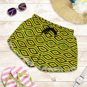 Kente African Pattern Print Women's Shorts