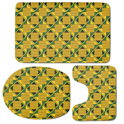Kente Ethnic Pattern Print 3 Piece Bath Mat Set