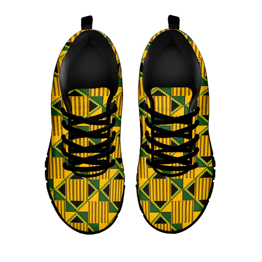 Kente Ethnic Pattern Print Black Sneakers