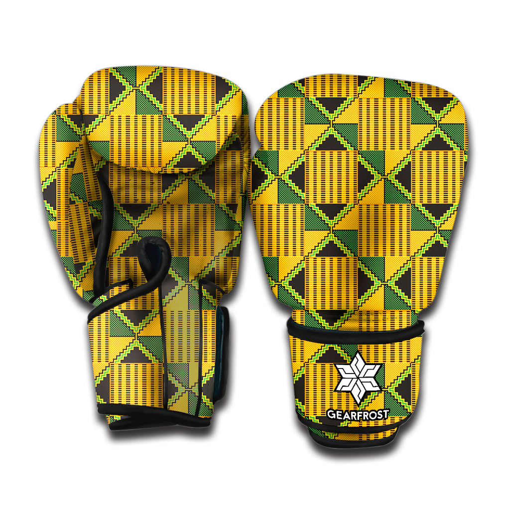 Kente Ethnic Pattern Print Boxing Gloves