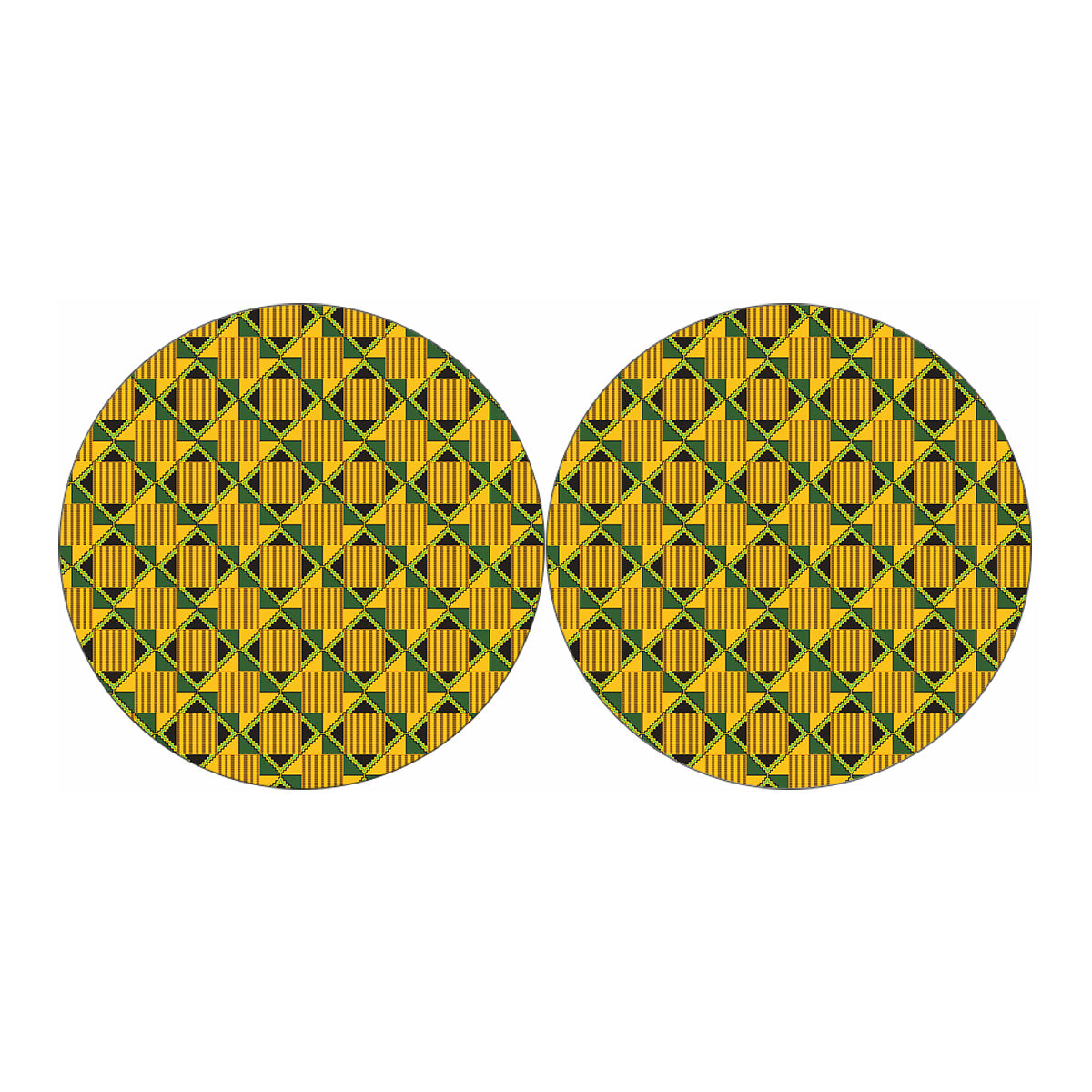 Kente Ethnic Pattern Print Car Coasters