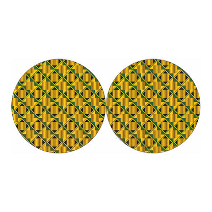 Kente Ethnic Pattern Print Car Coasters