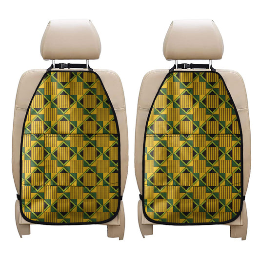 Kente Ethnic Pattern Print Car Seat Organizers