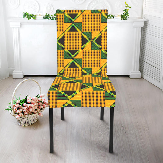 Kente Ethnic Pattern Print Dining Chair Slipcover