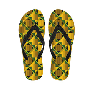 Kente Ethnic Pattern Print Flip Flops