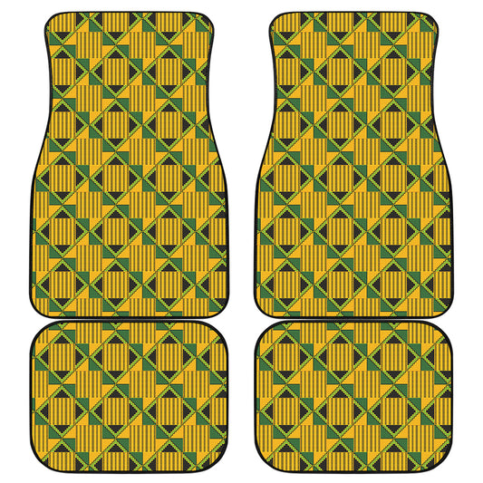 Kente Ethnic Pattern Print Front and Back Car Floor Mats