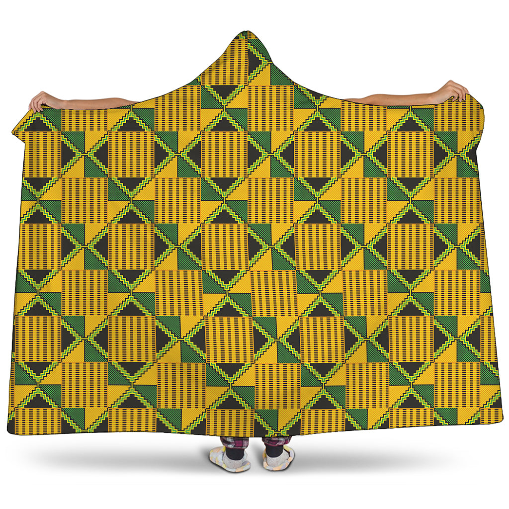 Kente Ethnic Pattern Print Hooded Blanket