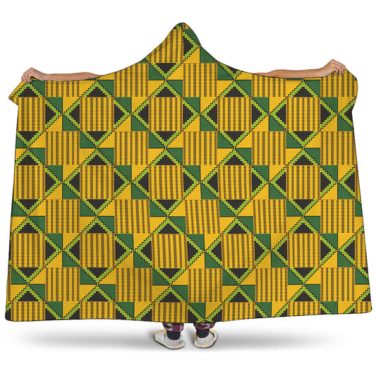 Kente Ethnic Pattern Print Hooded Blanket