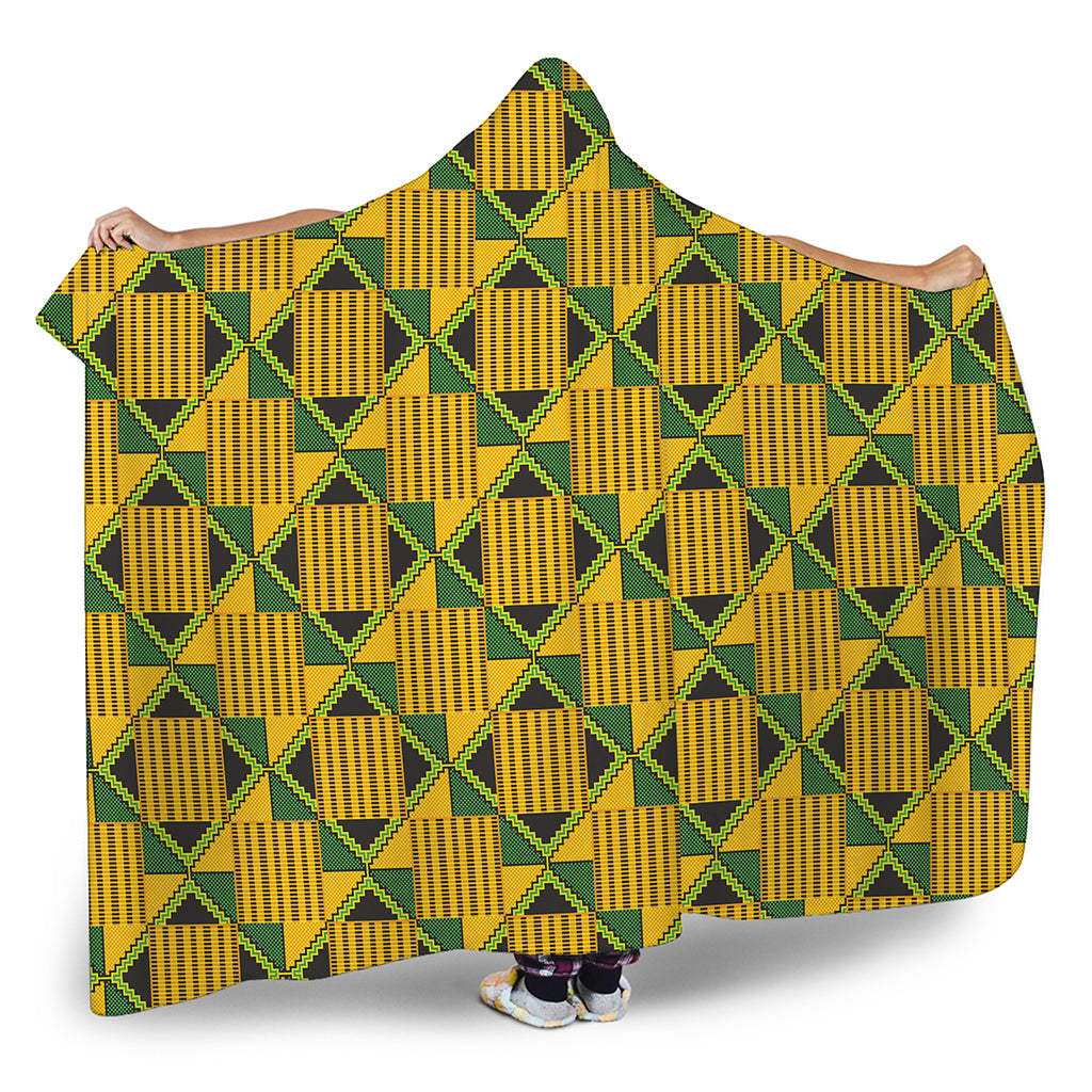 Kente Ethnic Pattern Print Hooded Blanket